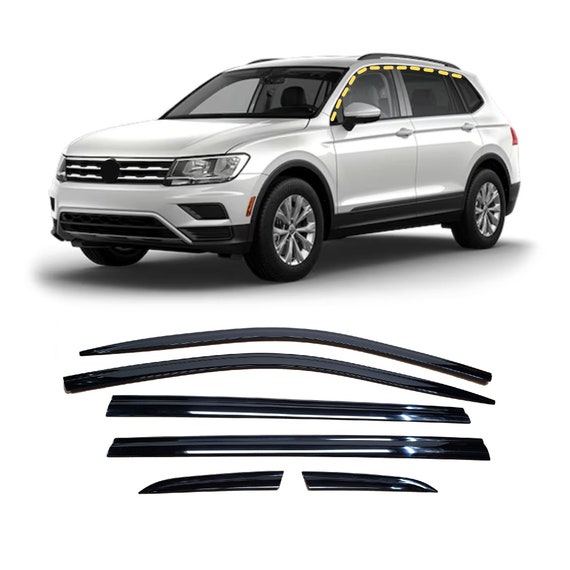 Regenschutz für Volkswagen Tiguan 2018-2022 6PCs Rauch getönt Tape-On Style  - .de