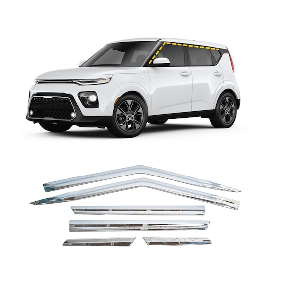 Rain Guards for Kia Soul 2020 2024 6pcs Chrome Finish Tape on Style Etsy