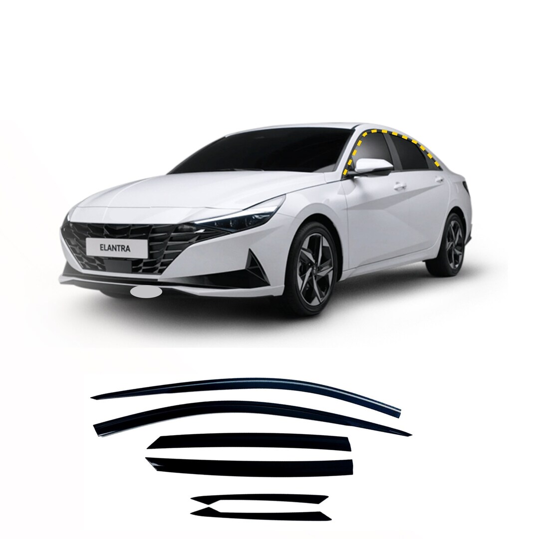 Rain Guards for Hyundai Elantra Sedan 20212022 6pcs Smoke Etsy