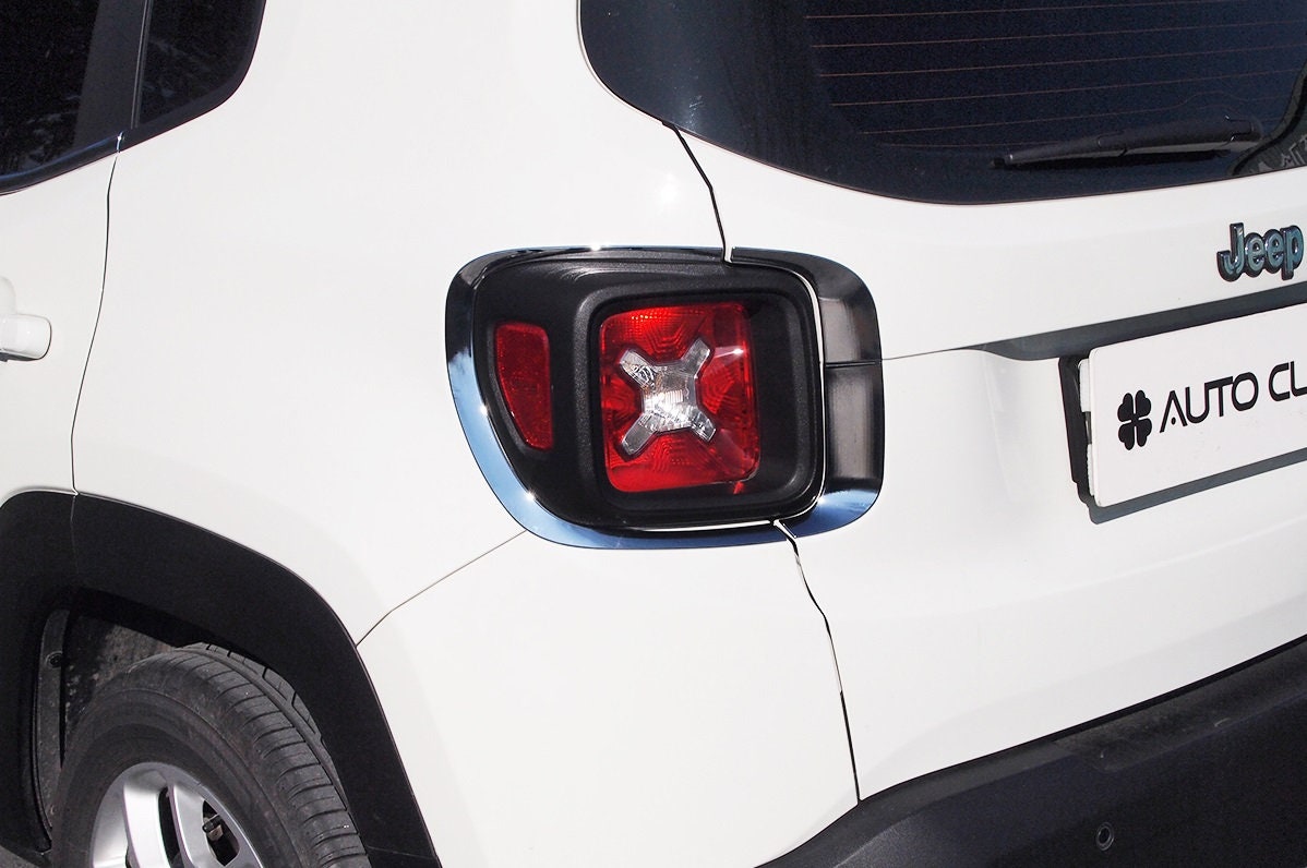 Rückleuchten Abdeckung Trim für Jeep Renegade 2015-2023 4 Stück Verchromt  Tape-On Style - .de