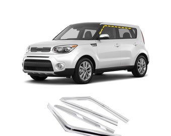 Rain Guards for Kia Soul 2014-2019 (4PCs) Chrome Finish Tape-On Style