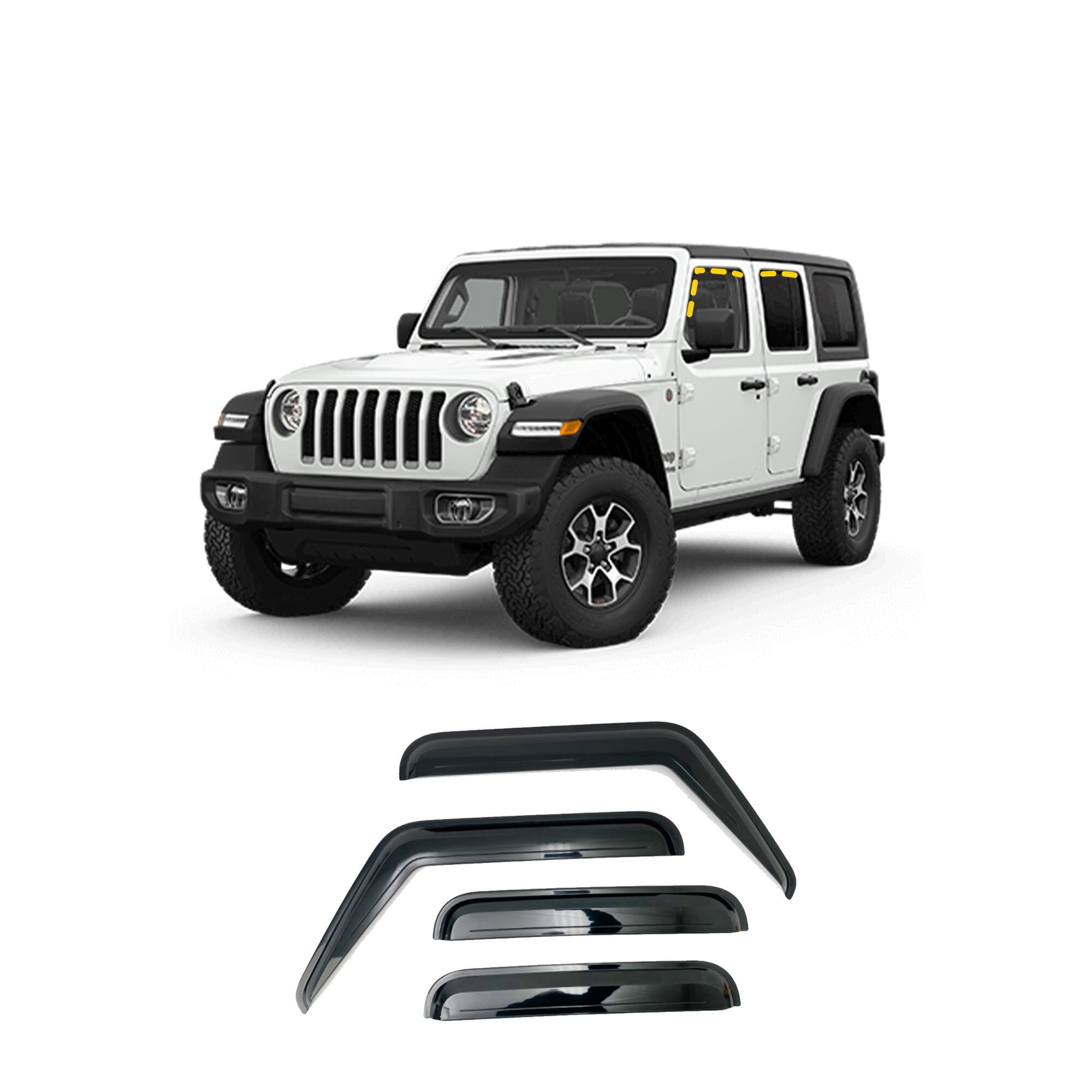 Rain Guards for Jeep Wrangler Unlimited 2018-2022 4pcs Black - Etsy New  Zealand