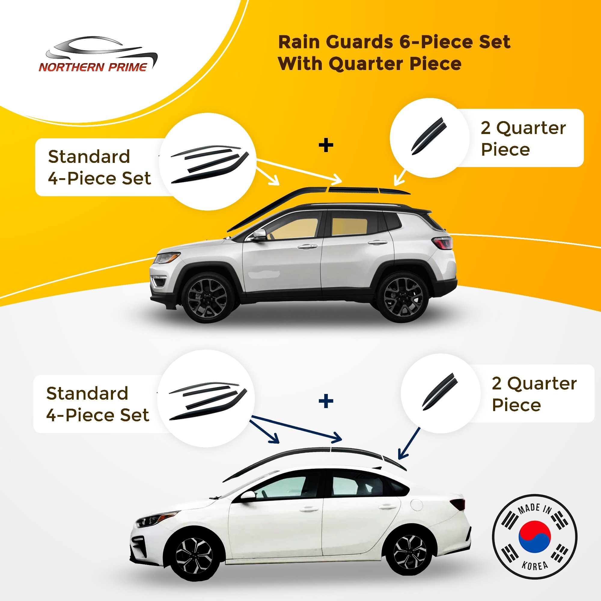  4 Pièces Déflecteurs Vent pour Volvo XC60 2018, Avant ArrièRe  Pare-Pluie Pare-Soleil Accessoires Vitres Voiture Déflecteur
