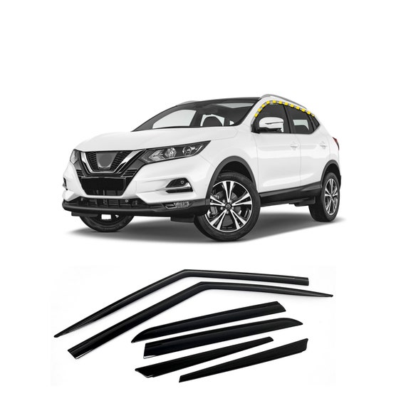 Regenschützer für Nissan Qashqai 2017-2022 6PCs Smoke Getönte Tape