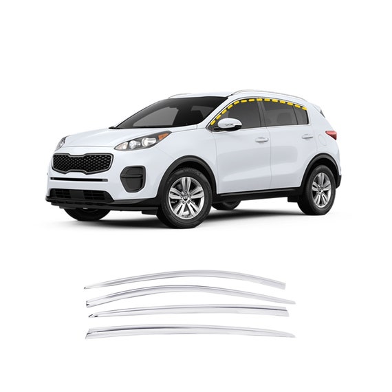 Rain Guards for Kia Sportage 2017 2022 4pcs Chrome Finish Tape on
