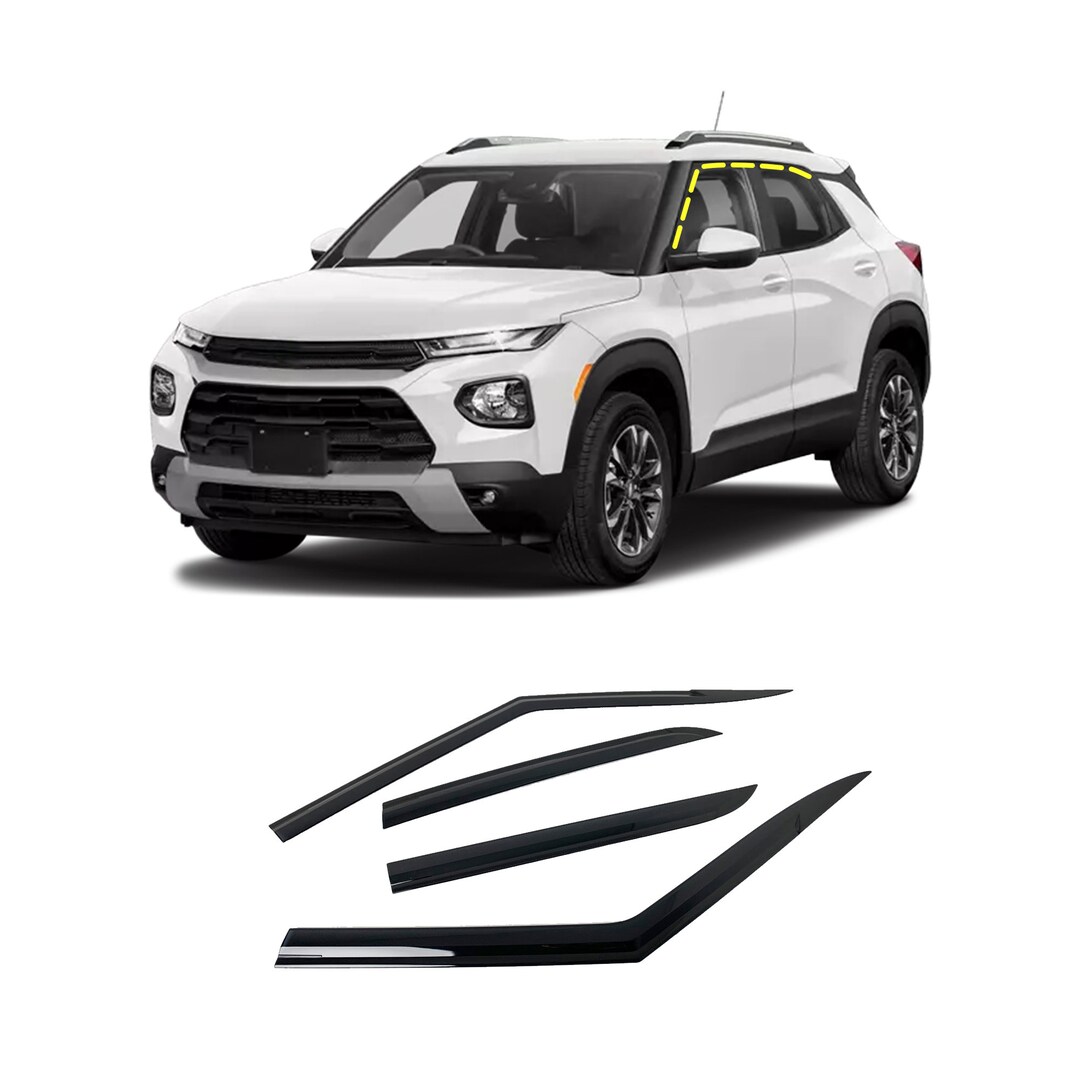 AVS Low Profile Ventvisor Rain Guards For 2024 Chevrolet Trax – Smoke Tint, 4-Piece Set, No-Drill Installation