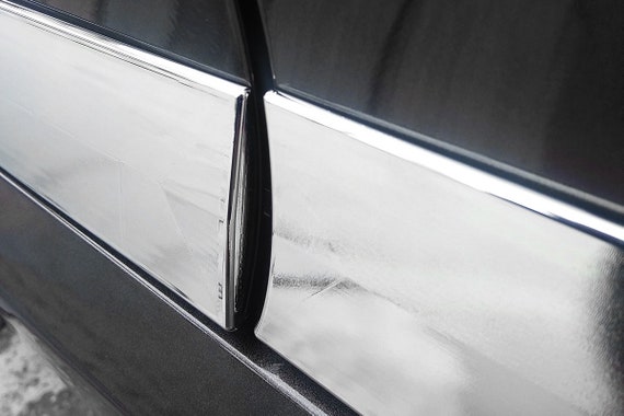 6 Pcs Door Pillar Window Trim For Infiniti FX35 FX45 Carbon Fiber Pattern Black