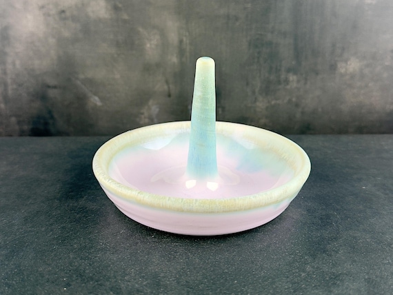 Handmade Porcelain Ring Dish | Ceramic Jewelry Tray & Trinket Bowl | Unique Engagement or Bridal Shower Gift