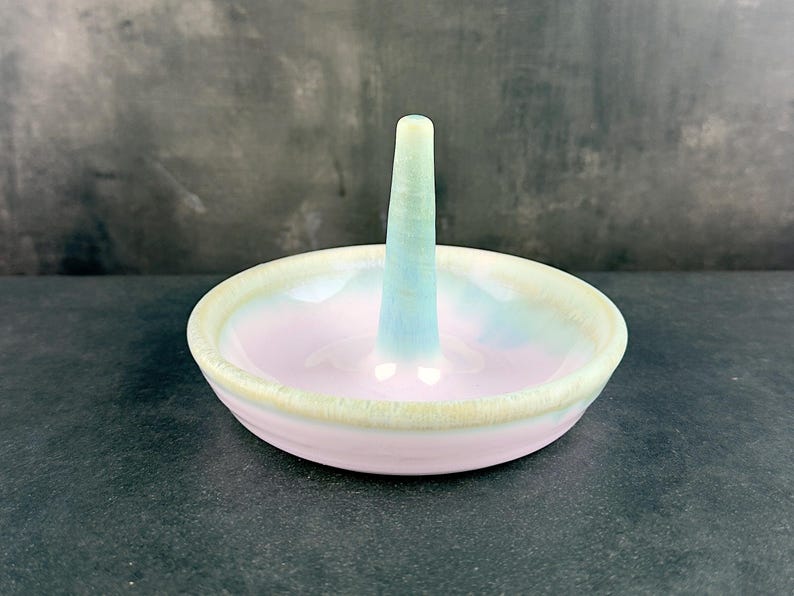 Handmade Porcelain Ring Dish | Ceramic Jewelry Tray & Trinket Bowl | Unique Engagement or Bridal Shower Gift image 4