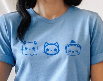 Halloween Cats Jersey Short Sleeve Tee, Spooky Season Kitty Costumes