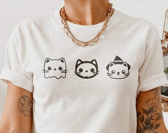 Halloween Cats Unisex Jersey Short Sleeve Tee Spooky Season Kitties