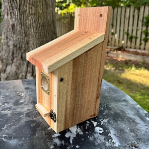 Nichoir en cèdre : refuge résistant aux intempéries avec plaque pour prédateurs