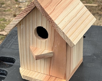 Cedar Bird House: Rustic Garden Decor (8x6 Inches)