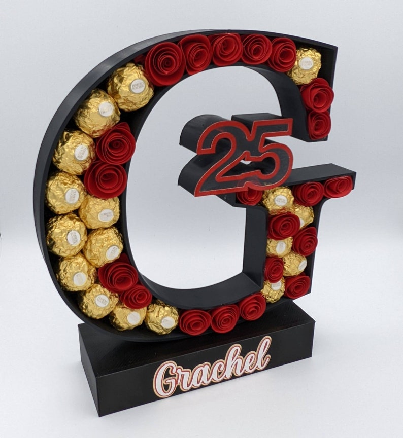 Personalized Initial Letter Gift Box: Ferrero Chocolate & Roses - Etsy
