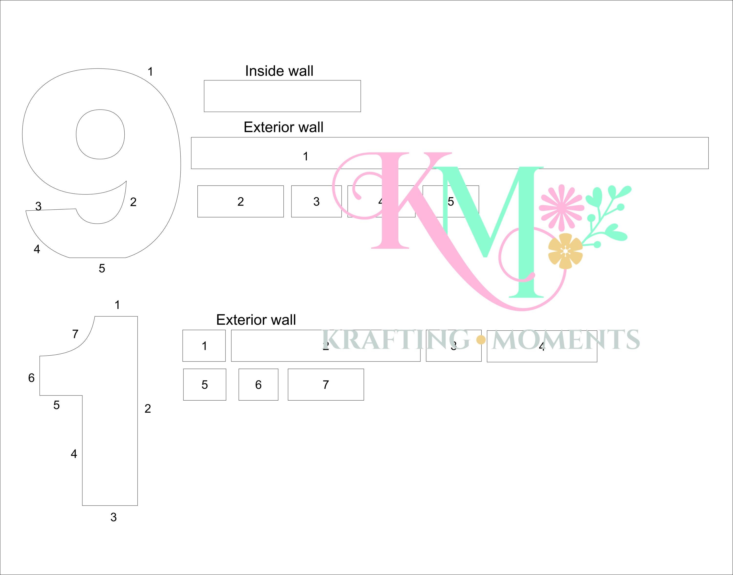 Fillable Number Template SVG DXF, DIY Candy Tray Numbers (digital ...