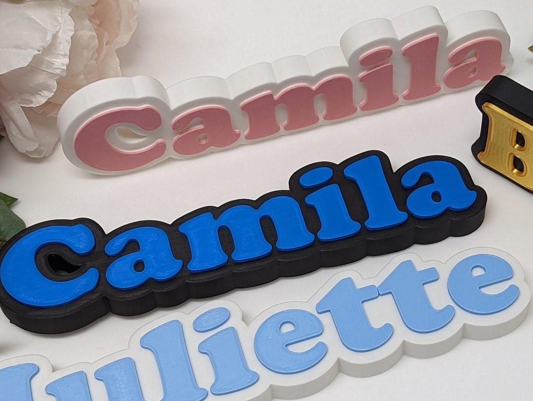 Personalised Desk Block Name Gift, Custom Name Plate Desk Decor 3d Sign ...