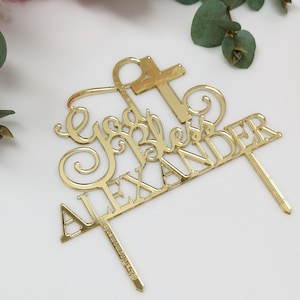 God Bless Baptism first communion custom made Acrylic cake topper