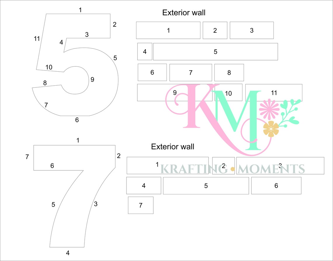 Fillable Number Template SVG DXF, DIY Candy Tray Numbers (digital ...