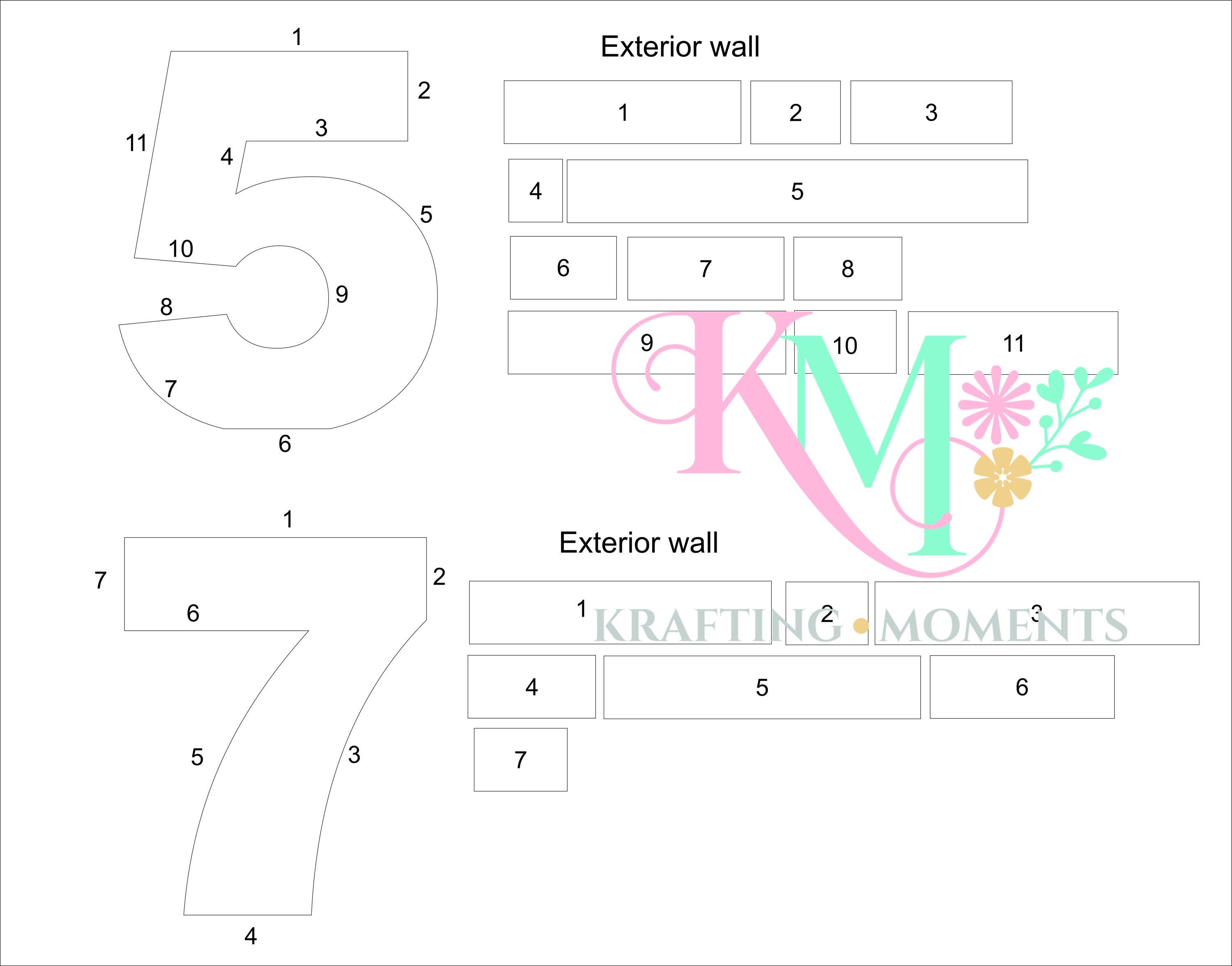Fillable Number Template SVG DXF, DIY Candy Tray Numbers (digital ...