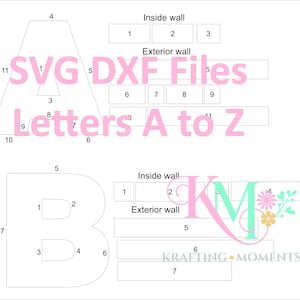 Plantillas de letras rellenables A-Z SVG DXF para máquinas de corte Bandejas rellenables con números para embutidos, caramelos y cartón espuma para hacer tú mismo