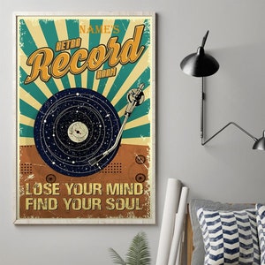 Lose Your Mind Find Your Soul Poster, Personalized Music Poster, Retro Record Room Poster, Vinyl Lover Gift, Music Poster, Music Wall Decor