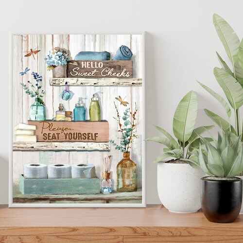 Funny Vintage Bathroom Rules Poster Bathroom Wall Art Etsy