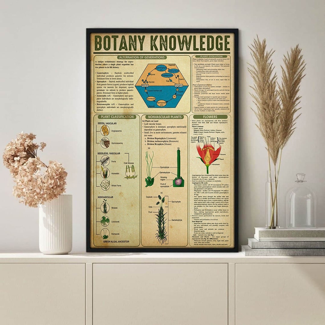 Garden Botany Knowledge Poster, Garden Botany Poster, Botany Art Print
