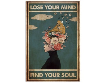 Lose Your Mind Find Your Soul Poster, Music Poster, Retro Music Wall Art, Music Lover Gift, Music Artwork, Music Wall Decor