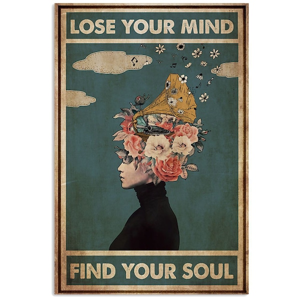 Lose Your Mind Find Your Soul Poster, Music Poster, Retro Music Wall Art, Music Lover Gift, Music Artwork, Music Wall Decor