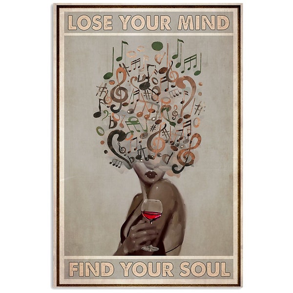Lose Your Mind Find Your Soul Poster, Music Poster, Retro Music Wall Art, Music Lover Gift, Music Artwork, Music Wall Decor