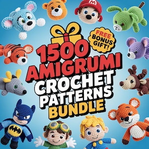 1500++ Cartoon Crochet PATTERN Set Amigurumi Bundle,Amigurumi Crochet Patterns, Princess Fairytale Superhero Doll Studio Animation PDF File