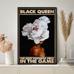 Black Queen Poster, Black Wall Art, Black Art, African American Art, African Art, Black Woman Art, Abstract Art, Black Decor