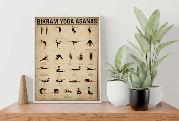 Bikram Yoga Poses Poster, Yoga Art, Yoga Wall Art, Yoga Pose Print, Yoga  Decor, Yoga Gifts, Yoga Room Decor, Yoga Lover Gift, Yoga Art Print 