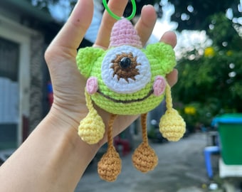 Brinquedo de pelúcia monstro de malha feito à mão-criatura de amigurumi de crochê personalizada, boneca de fio personalizada para crianças, presente de brinquedo de pelúcia macio