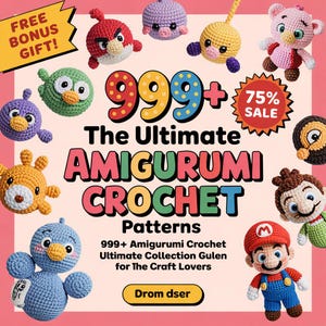 Ensemble de 999 modèles de crochet de dessin animé, ensemble d'amigurumi, modèles de crochet d'amigurumi, fichier PDF d'animation de poupée de super-héros de conte de fées de princesse