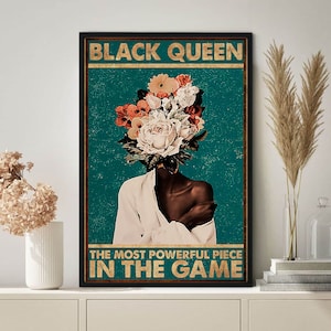 Black Queen Poster, Black Wall Art, Black Art, African American Art, African Art, Black Woman Art, Abstract Art, Black Decor