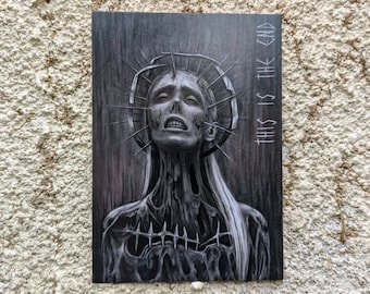 This is the End – Dark Art Illustration A6 Postcard - Witch Gothic Wall Decor - Emotional Art - Gift for Halloween and Horror Lover