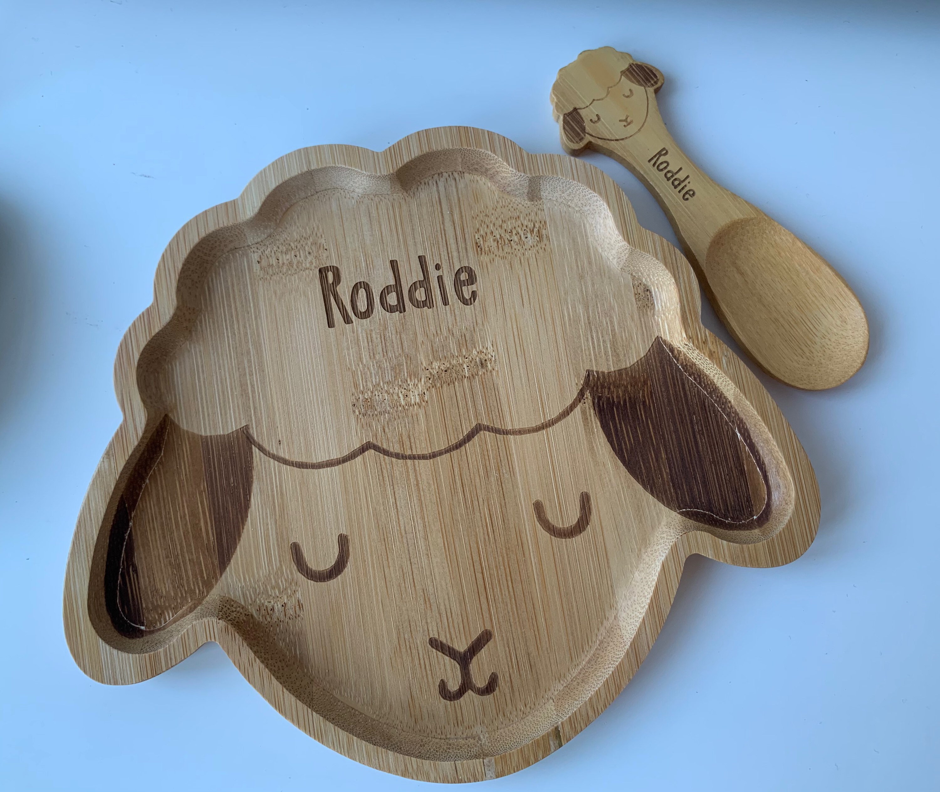 Personalised Lamb Bamboo Plate Etsy