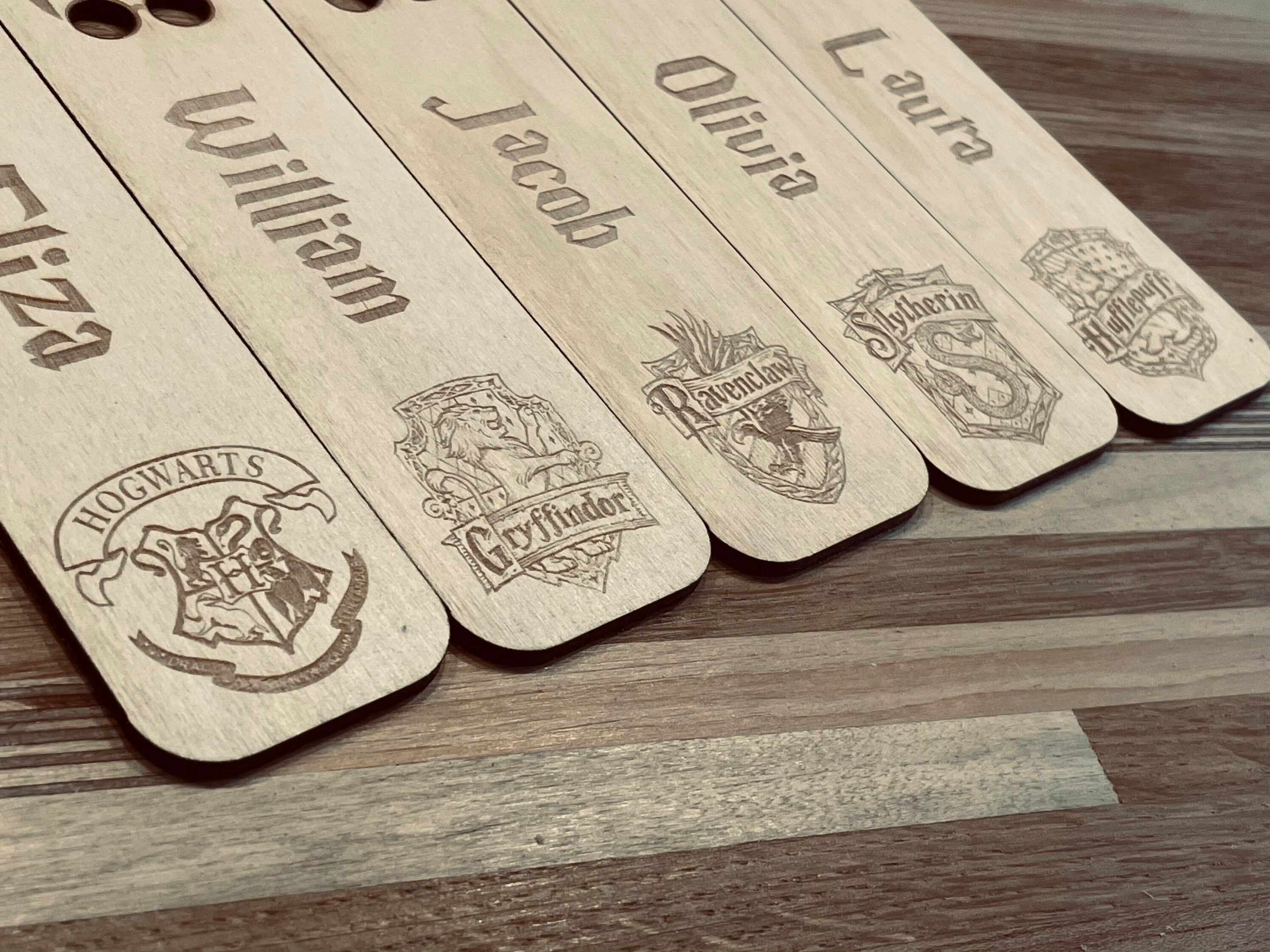 Personalised Wooden Bookmark Harry Potter Hogwarts Crest | Etsy