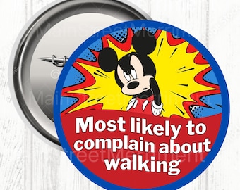 Disney beschwert sich höchstwahrscheinlich über Gehknopf, Disney-Feier-Knopf, Park-Knopf, Disney-Superlative