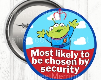 Disney es la opción más probable para ser elegida por: Botón de seguridad, Botón de celebración de Disney, Botón del parque, Superlativos de Disney