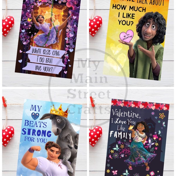 Encanto Valentines, Valentine's Day, Class Valentines, Bruno, Madrigal Family, Mirabel