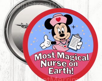 Disney Magisch Krankenschwester auf Erden Knopf, Disney Feier Knopf, Park Knopf