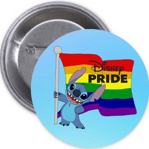 Stitch Disney Pride Button
