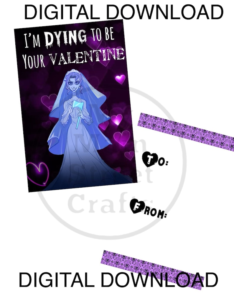 DIGITAL DOWNLOAD Haunted Mansion Ghost Bride Valentine DIGITAL DOWNLOAD Haunted Mansion Ghost Bride Valentine