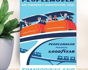 Disney’s People Mover Tomorrowland Magnet, Refrigerator Magnet, Trip Souvenir