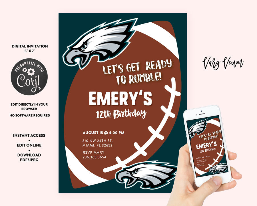 Philadelphia Eagles Birthday Invitation | Etsy