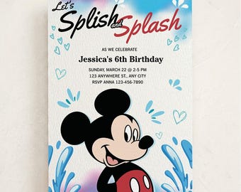 Mickey Pool Party Invitation