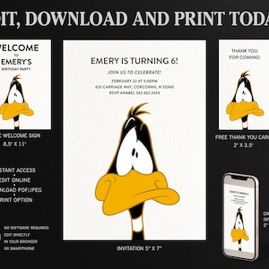 Daffy Duck Birthday Invitation