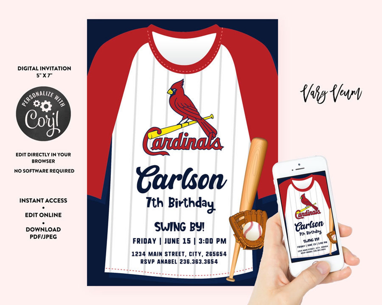 St. Louis Cardinals Birthday Invitation | Etsy